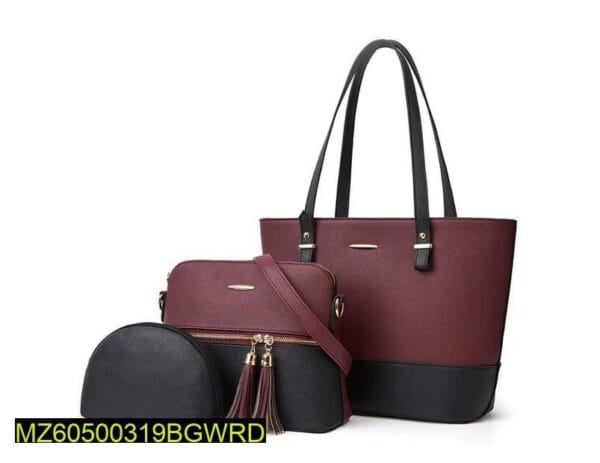 3 Pcs Women leather Bag