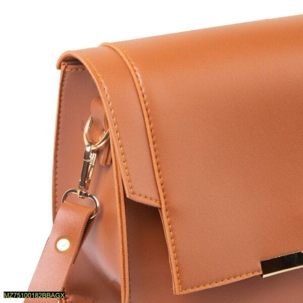 X-Blaze Brown PU Leather Shoulder Bag - Image 6