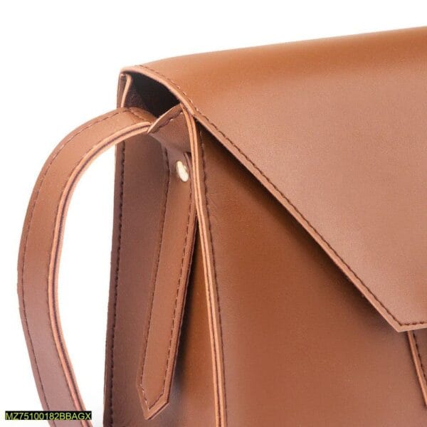 X-Blaze Brown PU Leather Shoulder Bag - Image 5