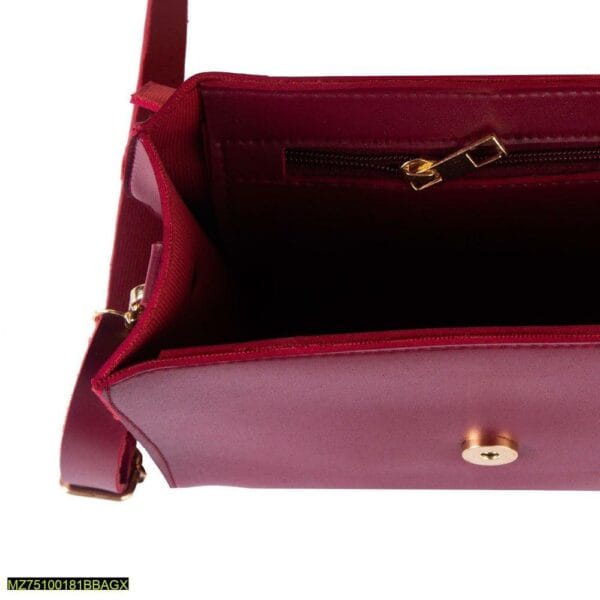 X-Blaze Brown PU Leather Shoulder Bag - Image 4