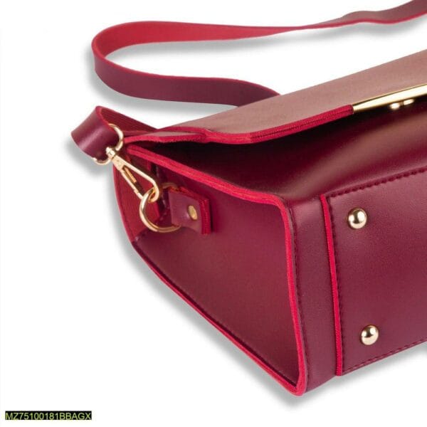 X-Blaze Brown PU Leather Shoulder Bag - Image 6