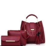 X- 3 Pcs Alexa Maroon Hand Bag