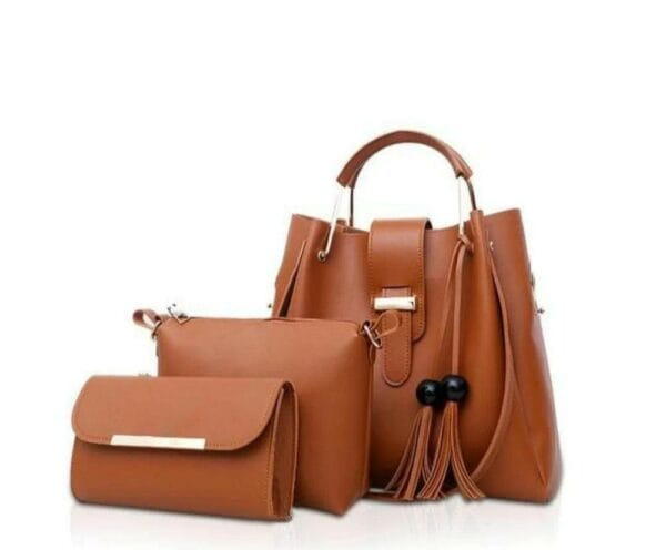 X- 3 Pcs Alexa Brown Hand Bag