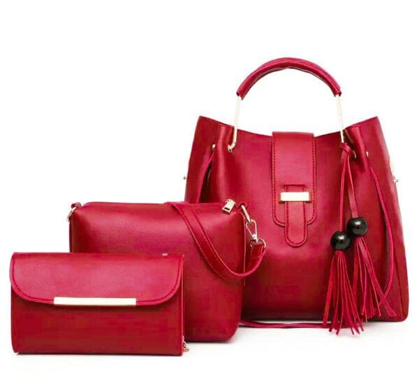X- 3 Pcs Alexa Red Hand Bag