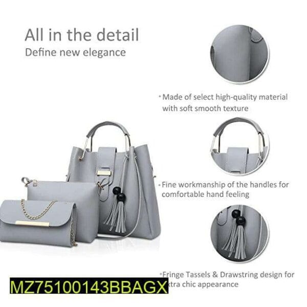X- 3 Pcs Alexa Yellow Hand Bag - Image 4