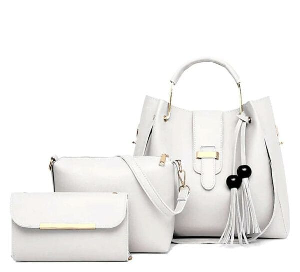 X- 3 Pcs Alexa White Hand Bag