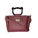 Pure Leather Plain Handbag