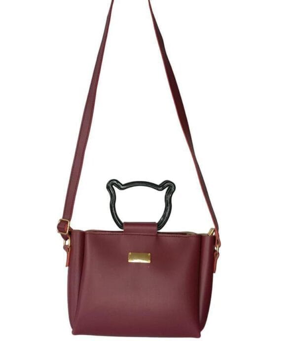 Pure Leather Plain Handbag - Image 2