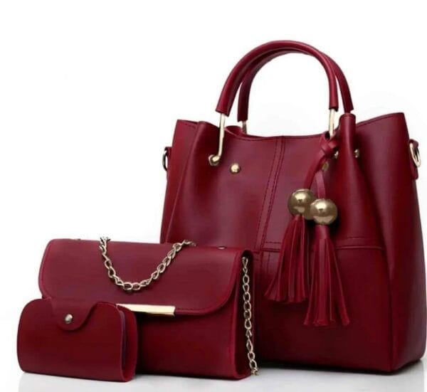 3 Pcs Women leather Bag